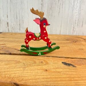 Vintage wood reindeer Reed Taiwan Christmas holiday decor